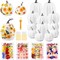 Citrus; 12PCS White Foam Pumpkin Craft Kit with 140 Dried Flowers – DIY Autumn Decoration Set with Glue & Brush for Thanksgiving, Halloween, Wedding & Fall Home Centerpiece Decor; Category:Pumpkin Decor; Image:2